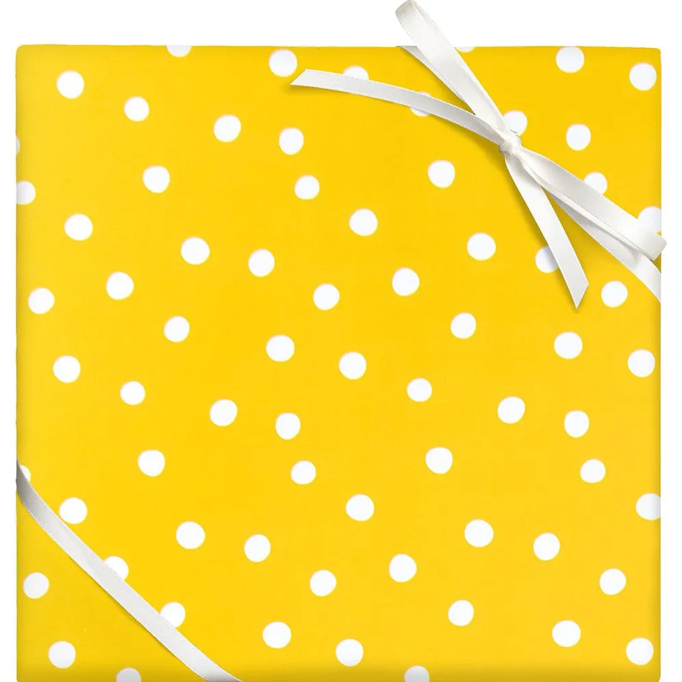 Yellow Polka Dots Flat Wrap sold by Paper Source