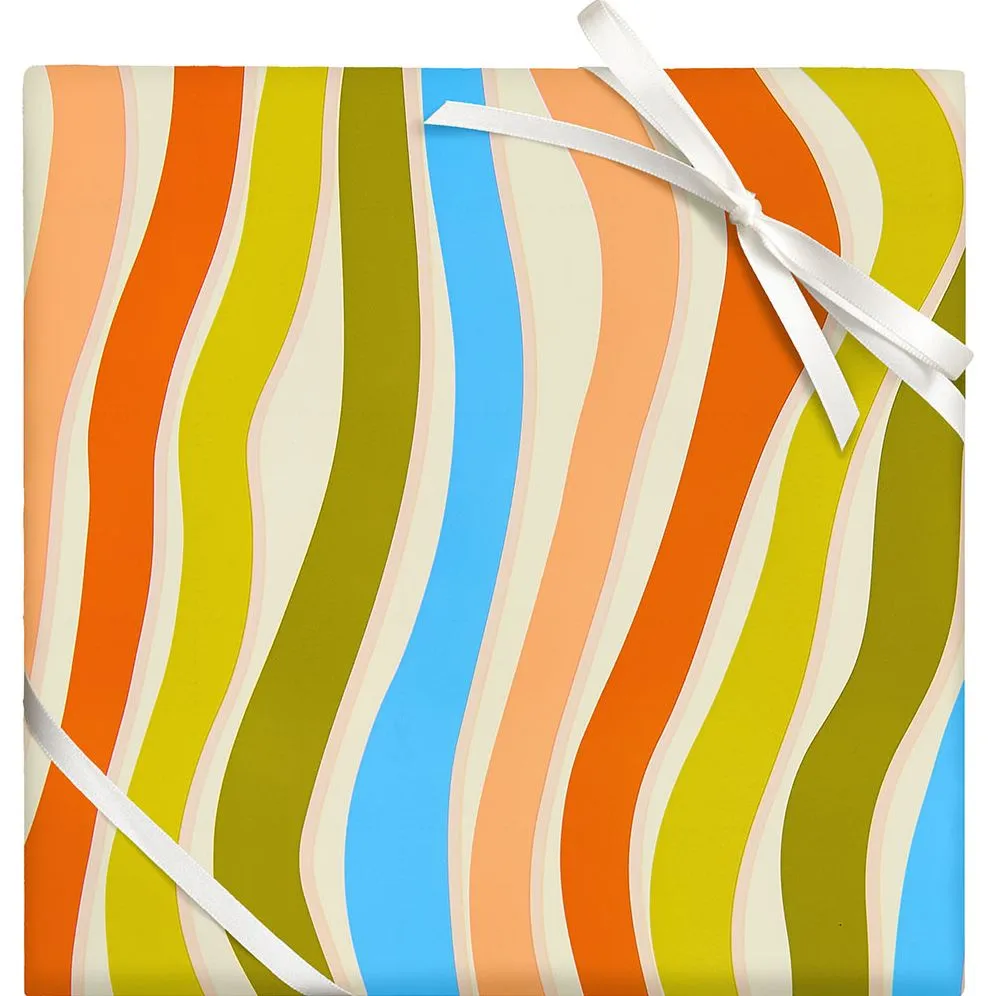 Wavy Stripes Continuous Roll Wrap sold by Paper Source
