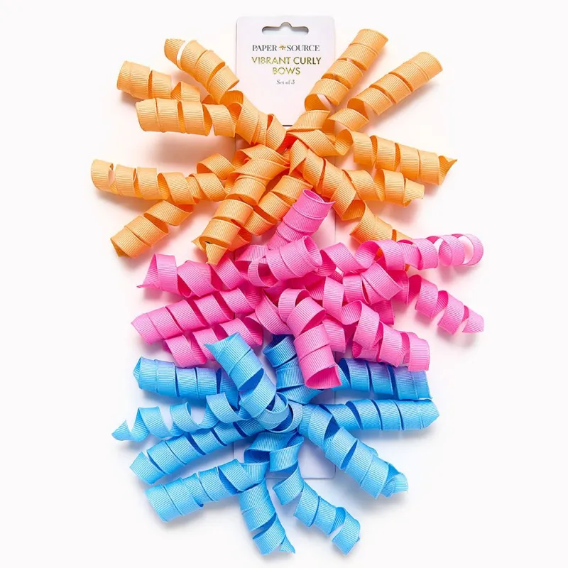 Vibrant Curly Grosgrain Bow Card S/3 sold by Paper Source