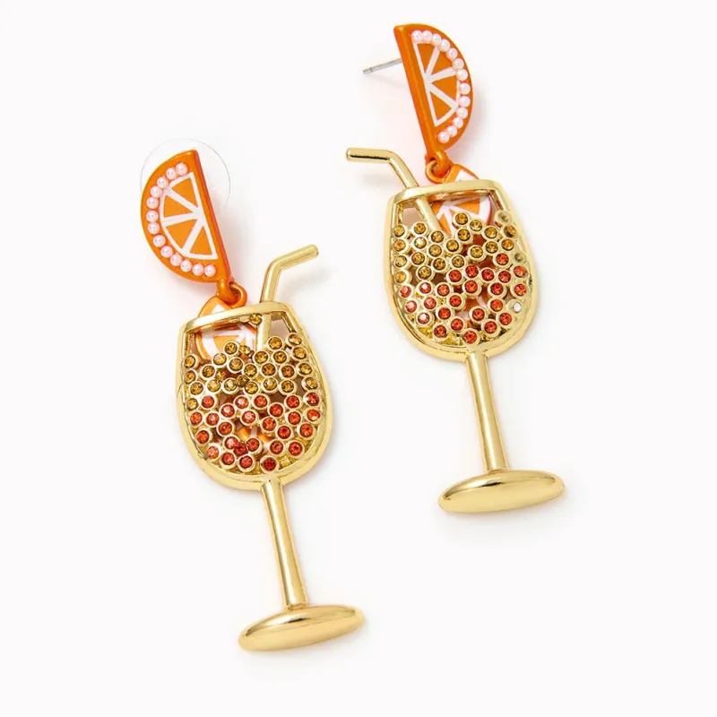 Aperol Spritz Drink Earrings sold by Paper Source