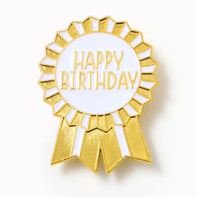 Luxe Happy Birthday Enamel Pin Badge sold by Paper Source