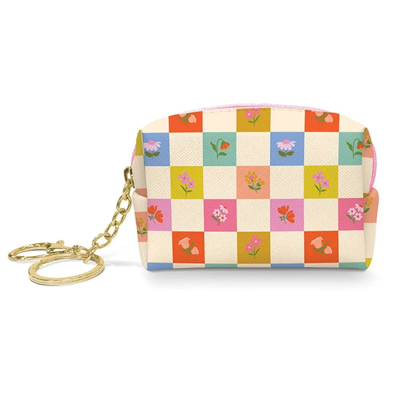 Checkerboard Blooms Keychain Pouch sold by Paper Source