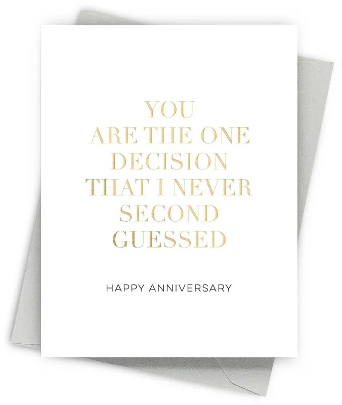 Second Guess Anniversary Card sold by Paper Source