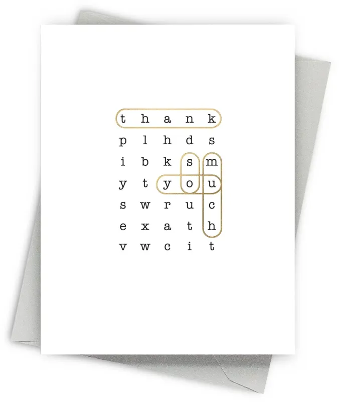 Crosswords Thank You Card sold by Paper Source