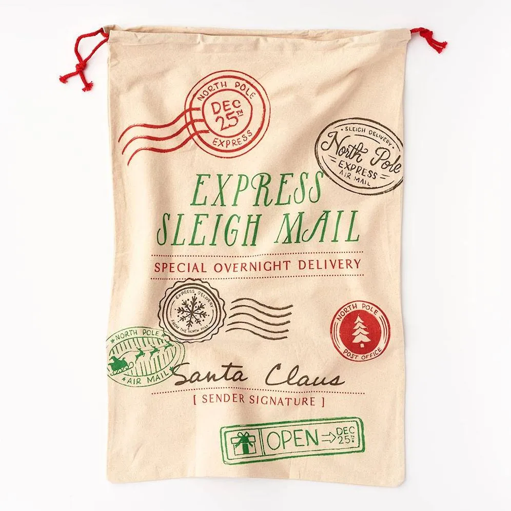 Sleigh Mail Drawstring Gift Bag sold by Paper Source product image thumbnail 2