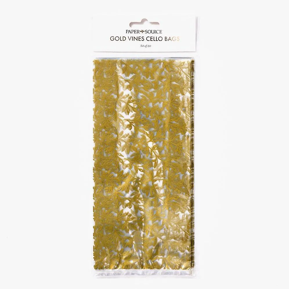 Gold Vines Cellophane Bags sold by Paper Source product image thumbnail 2