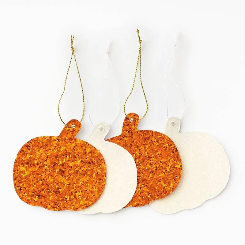 Glitter Pumpkin Halloween Hang Tags sold by Paper Source