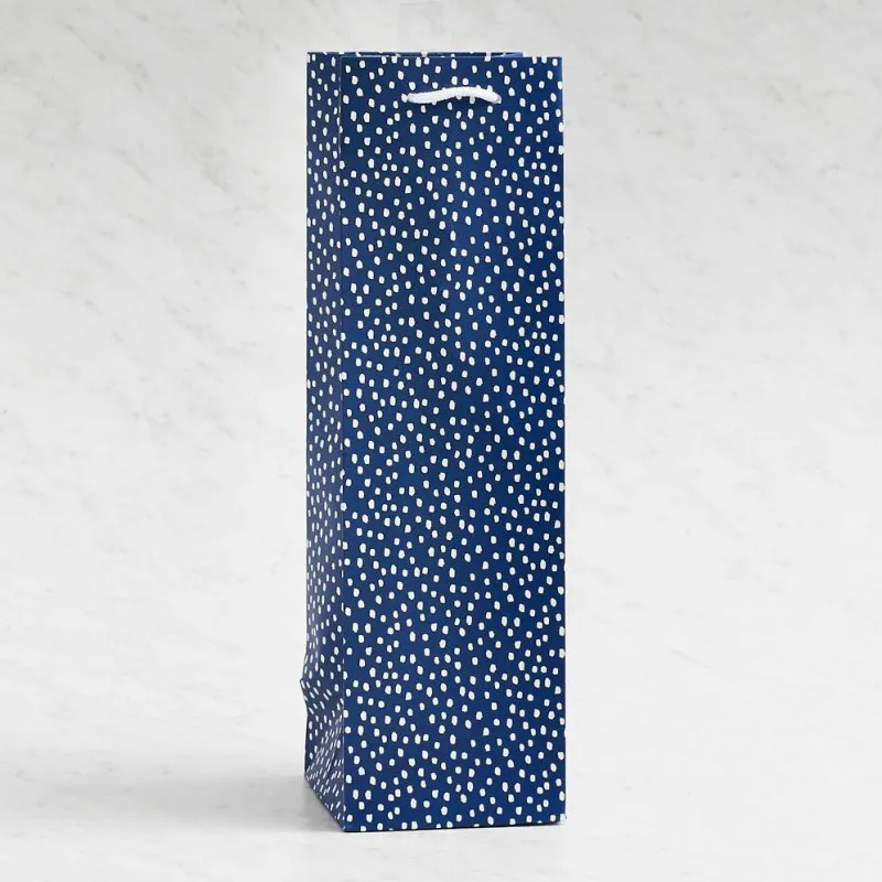 Navy Flurry Wine Bag sold by Paper Source