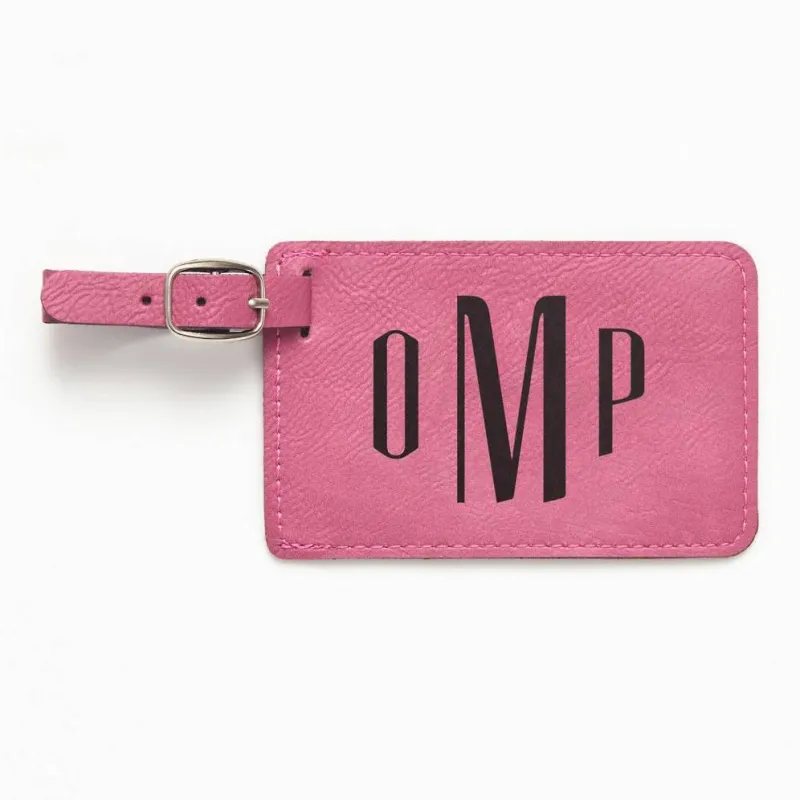 Tommaso Monogram Pink Luggage Tag made by Paper Source