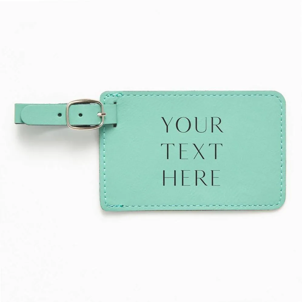Your Text Here Teal Luggage Tag sold by Paper Source