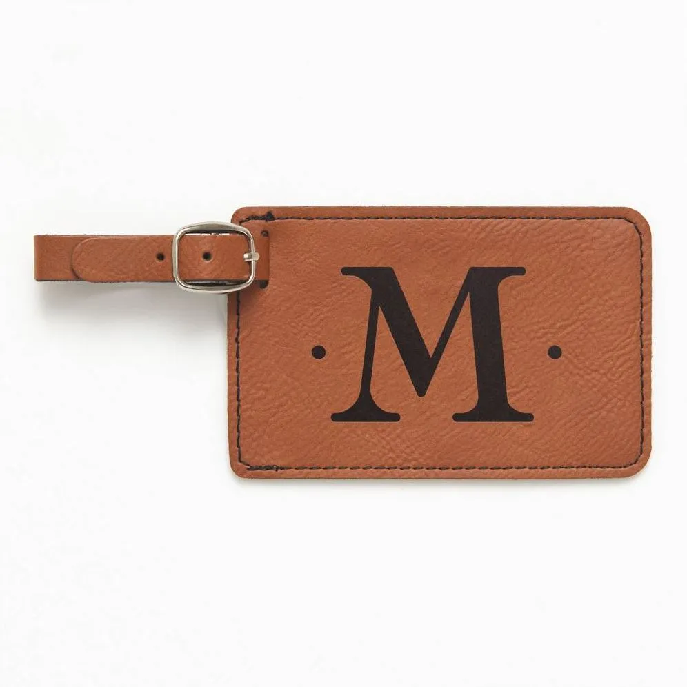 Single Initial Monogram Brown Luggage Tag sold by Paper Source