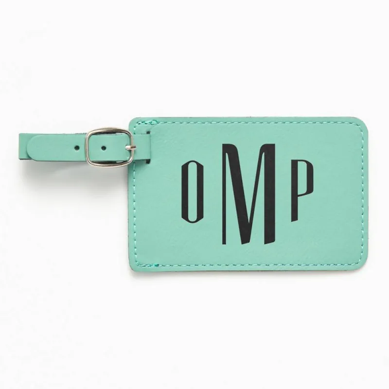 Tommaso Monogram Teal Luggage Tag sold by Paper Source