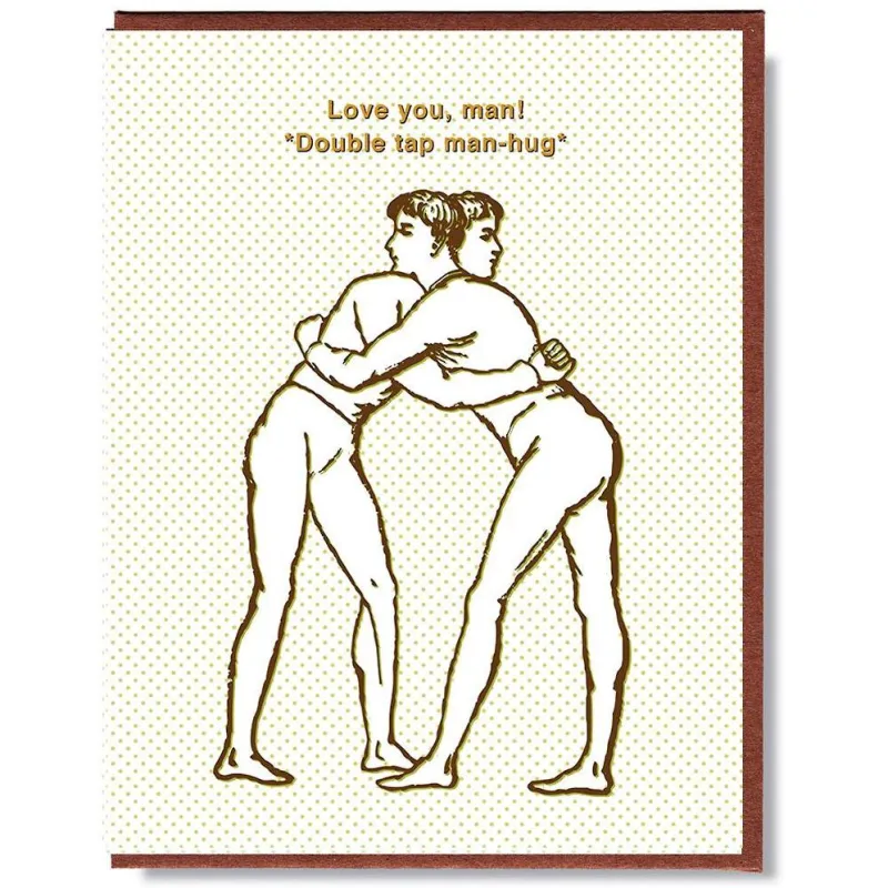 Man Hug Greeting Card sold by Paper Source