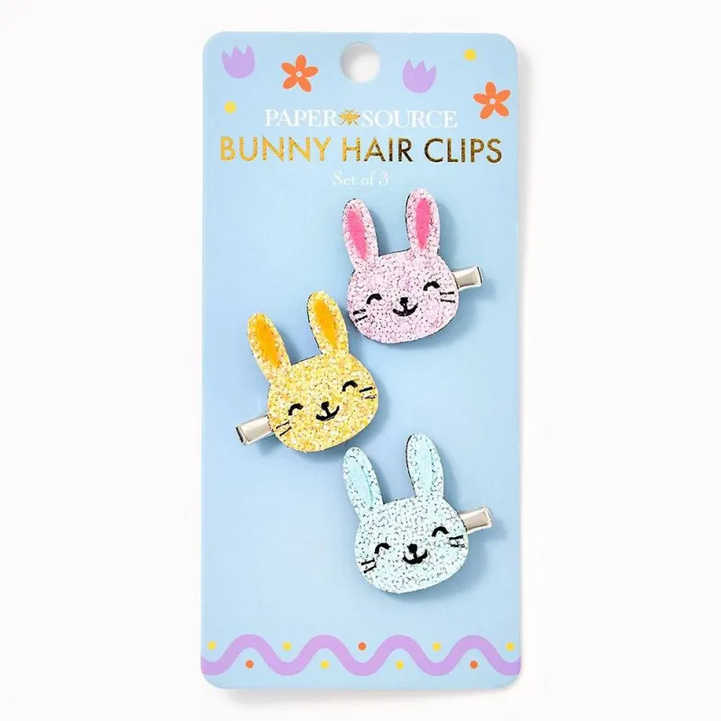 Glitter Bunny Hair Clips, Set of 3 sold by Paper Source