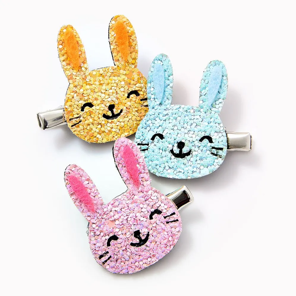 Glitter Bunny Hair Clips, Set of 3 sold by Paper Source product image thumbnail 3