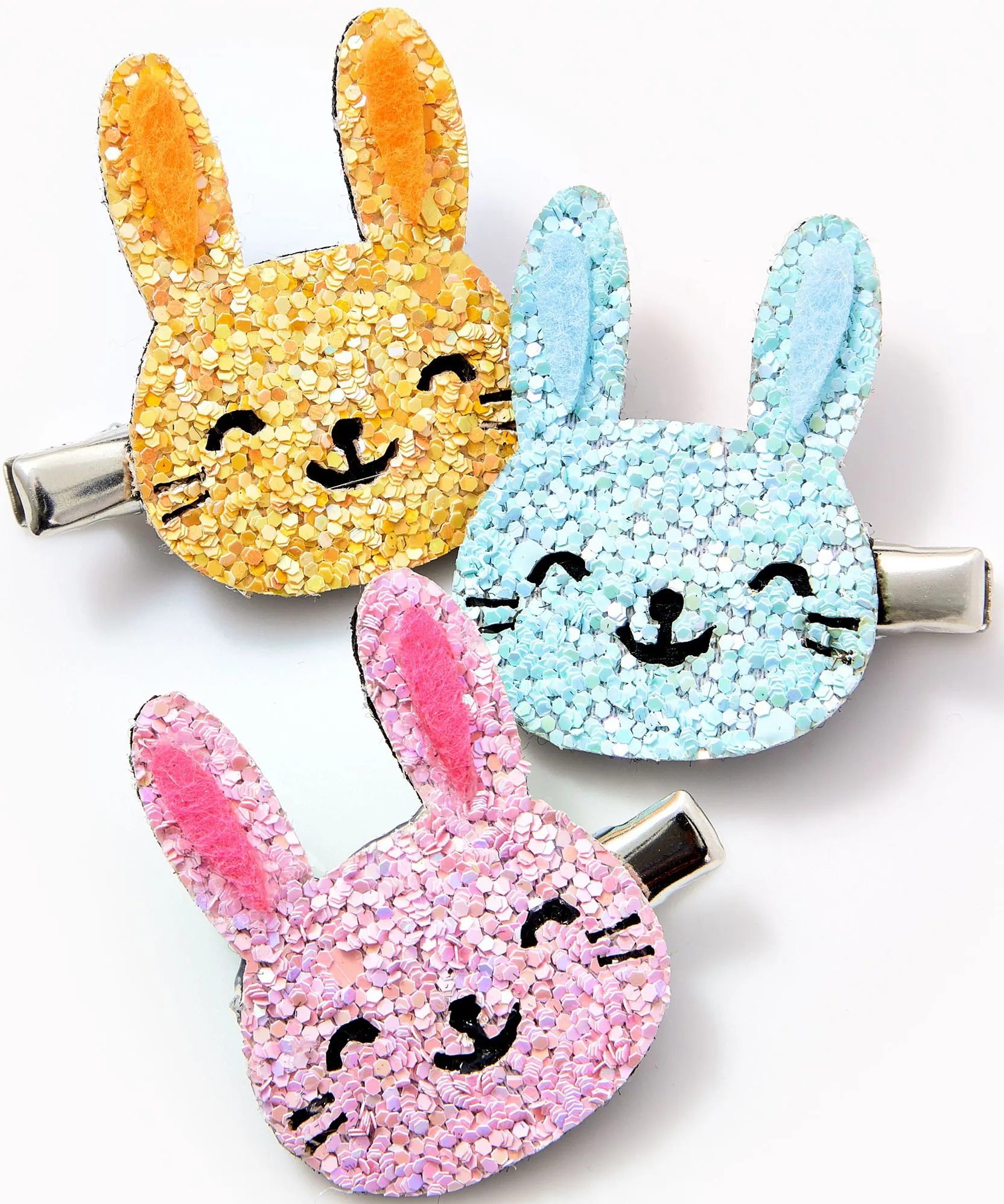 Glitter Bunny Hair Clips, Set of 3 sold by Paper Source product image thumbnail 2