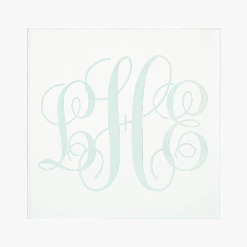 Clear Green Engraved Monogram Coasters sold by Paper Source