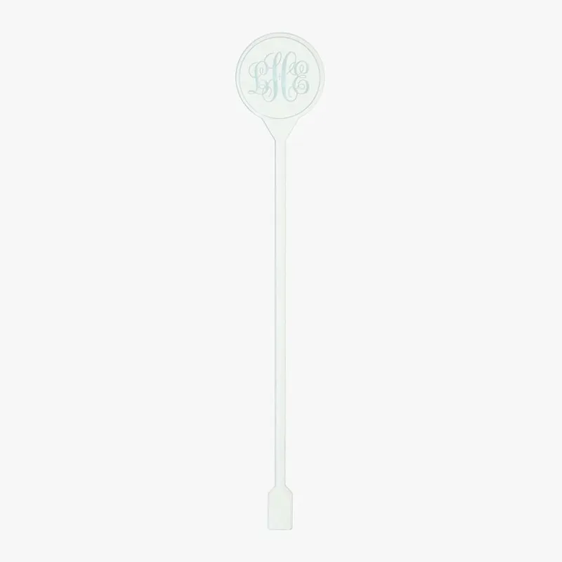 Clear Green Engraved Monogram Stirrers sold by Paper Source
