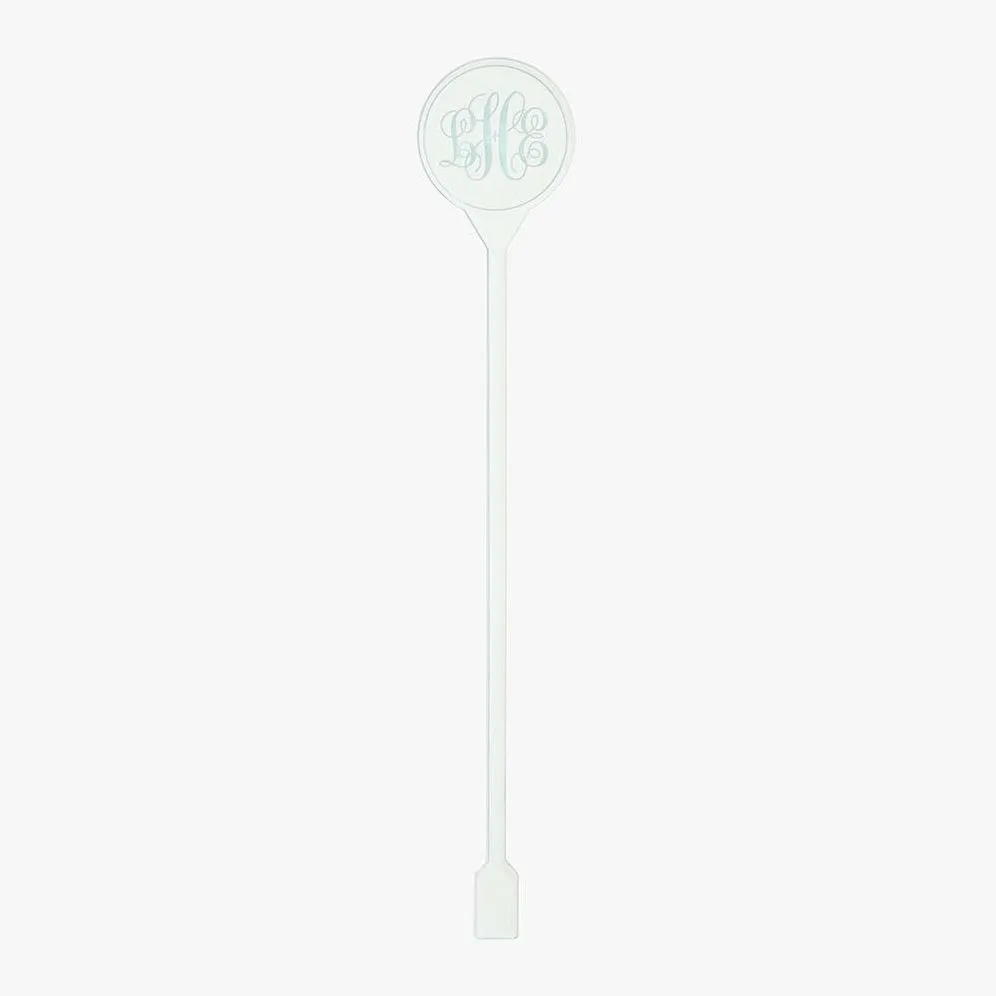 Clear Green Engraved Monogram Stirrers sold by Paper Source