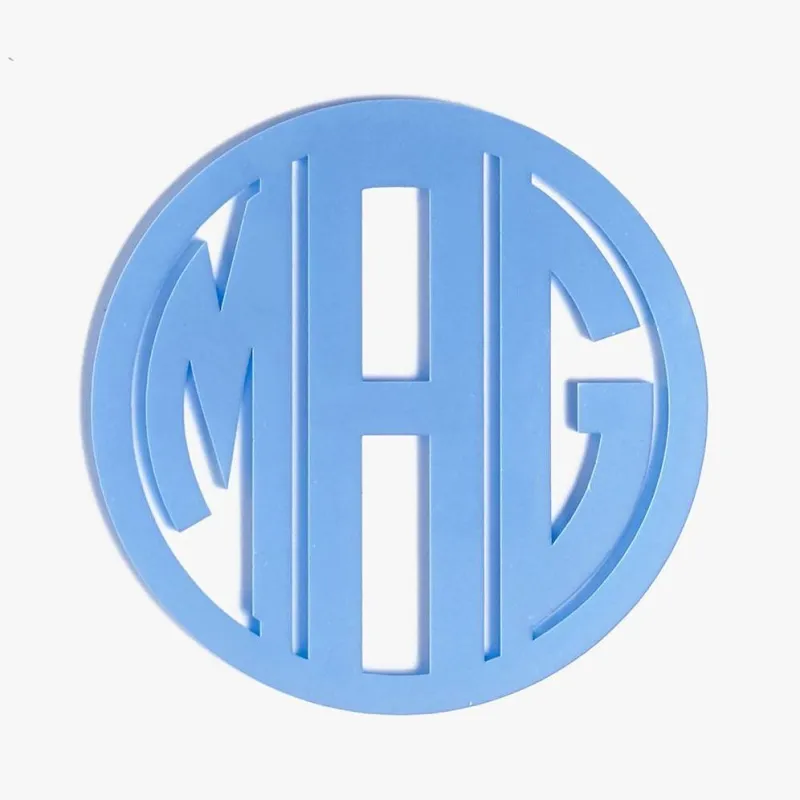 Cool Blue Laser Cut Monogram Coasters sold by Paper Source