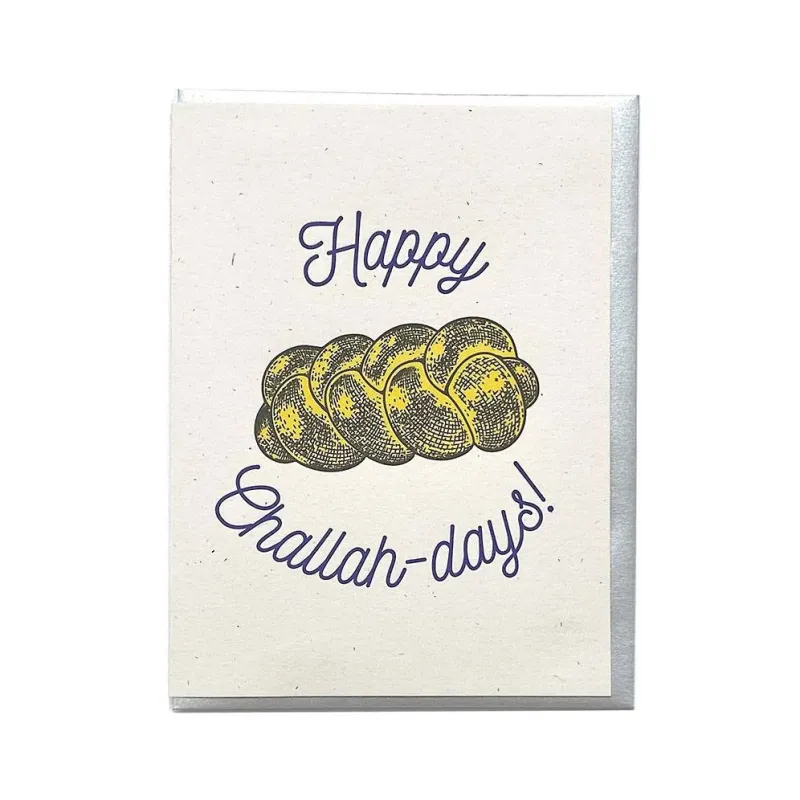 Happy Challah Days Hanukkah Card sold by Paper Source