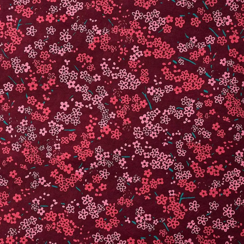 Pink Ditsy Flower on Magenta Handmade Paper sold by Paper Source