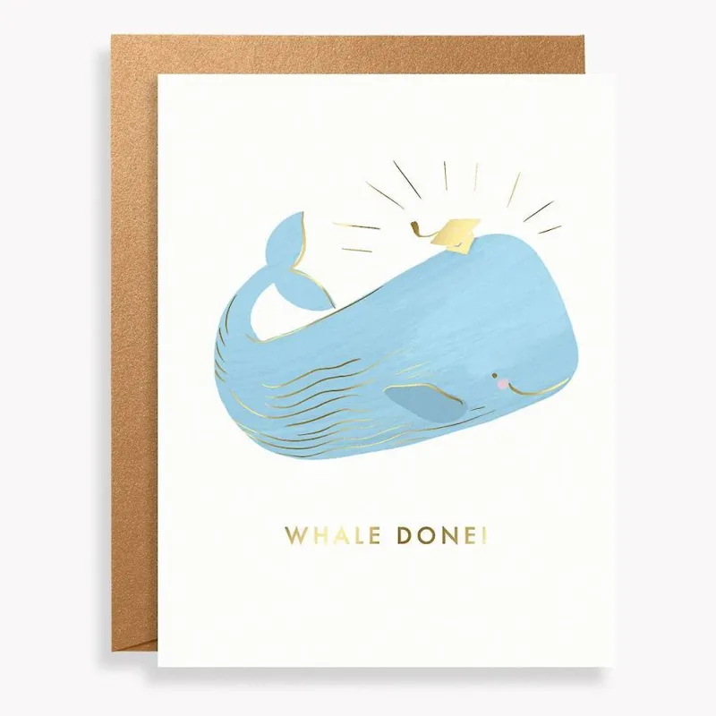 Whale Done Graduation Card sold by Paper Source