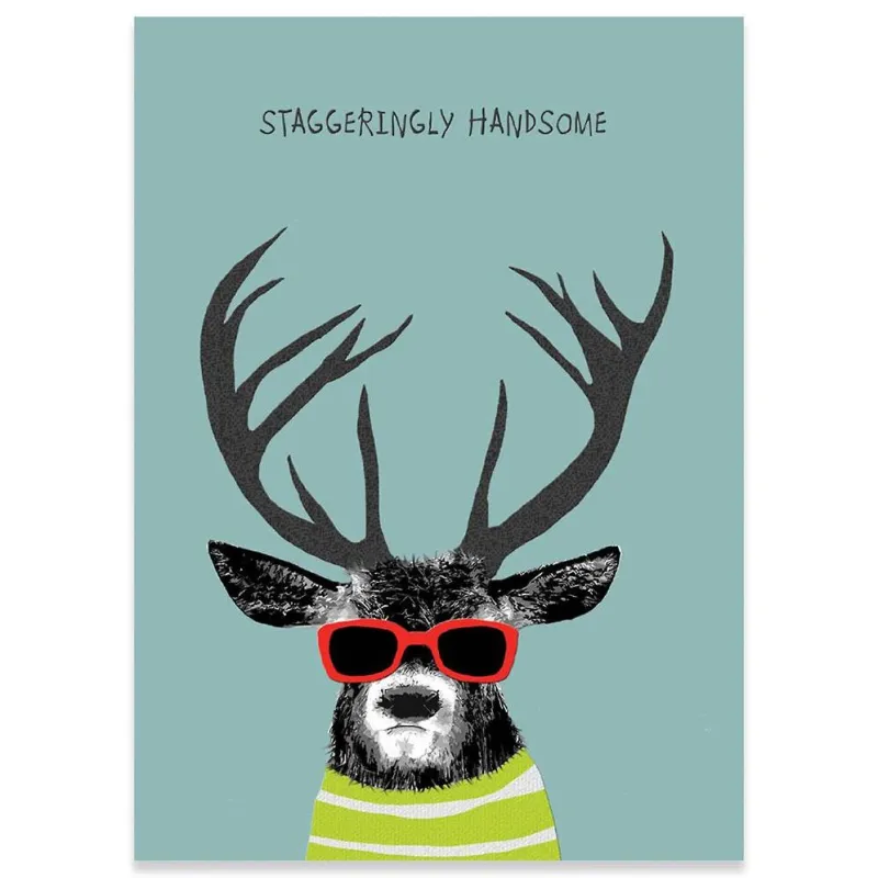 Staggeringly Handsome Birthday Card sold by Paper Source