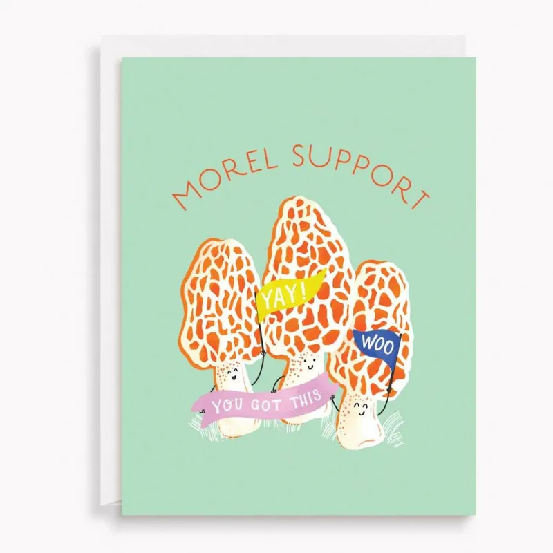 Morel Support Mushrooms Greeting Card sold by Paper Source