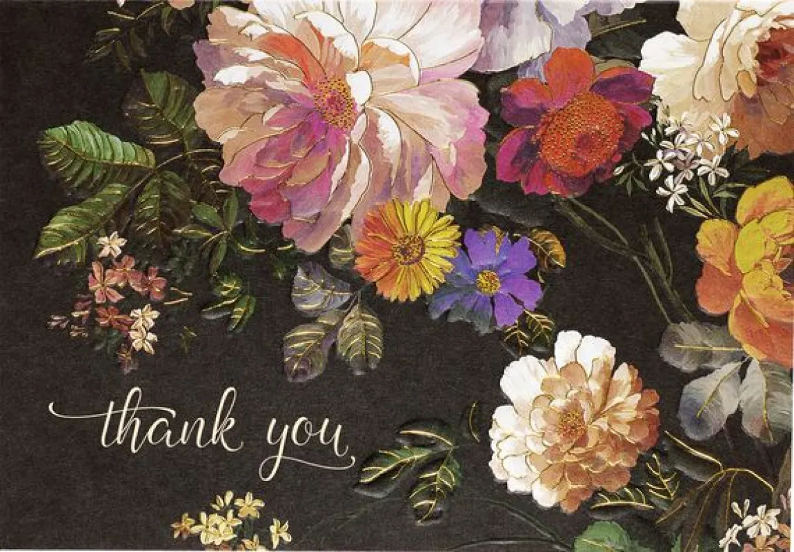 Midnight Floral Thank You Notes sold by Paper Source