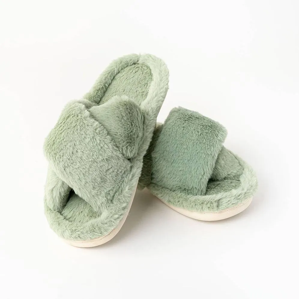 Furry Embroidered Slippers sold by Paper Source