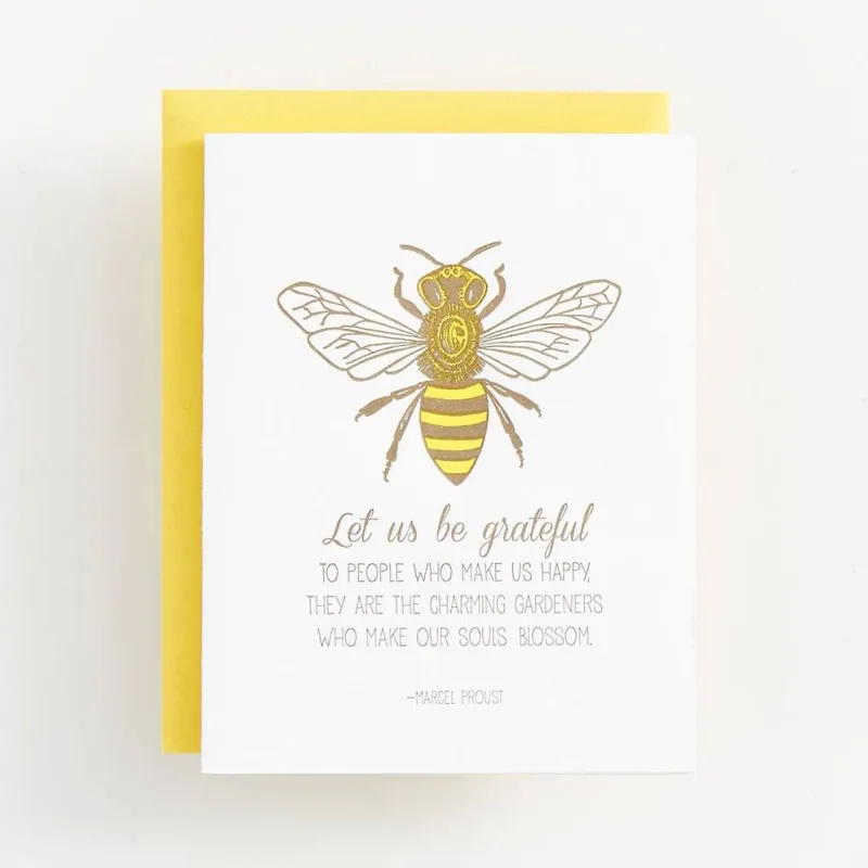 Grateful Bee Greeting Card sold by Paper Source