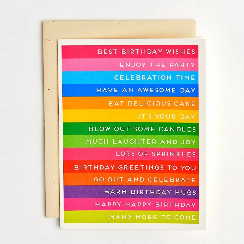 Birthday Stripes Greeting Card sold by Paper Source