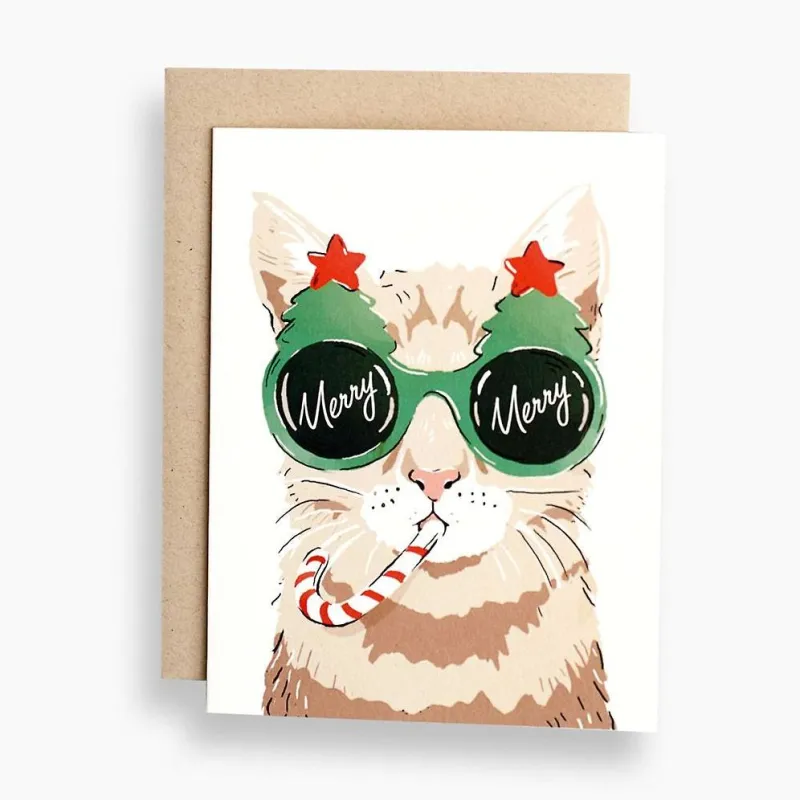 Merry Merry Cat Christmas Card made by Paper Source