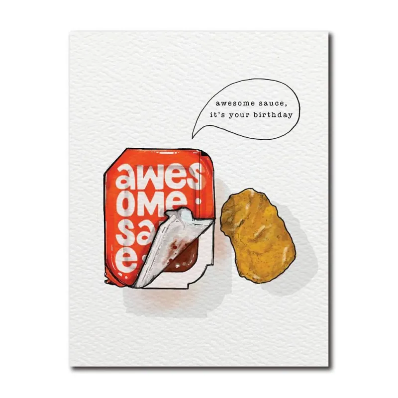 Awesome Sauce BBQ Birthday Card sold by Paper Source