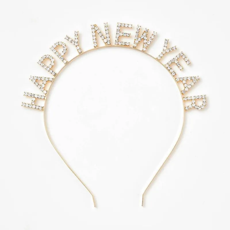 Jeweled Happy New Year Gold Headband made by Paper Source