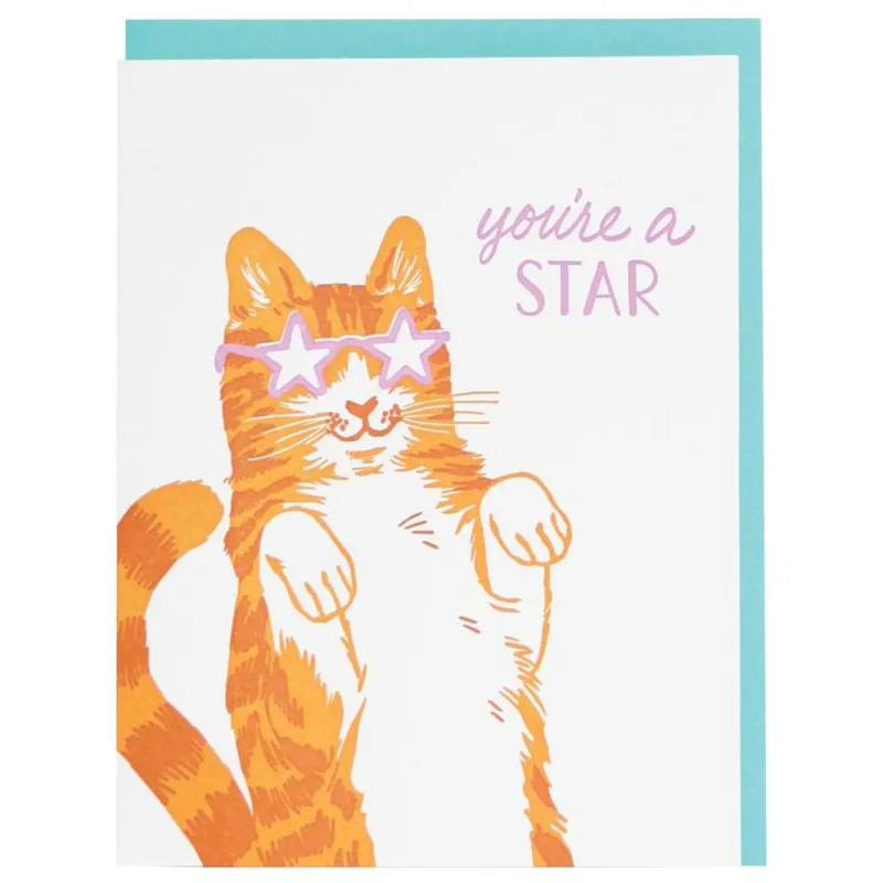 Star Cat Greeting Card sold by Paper Source