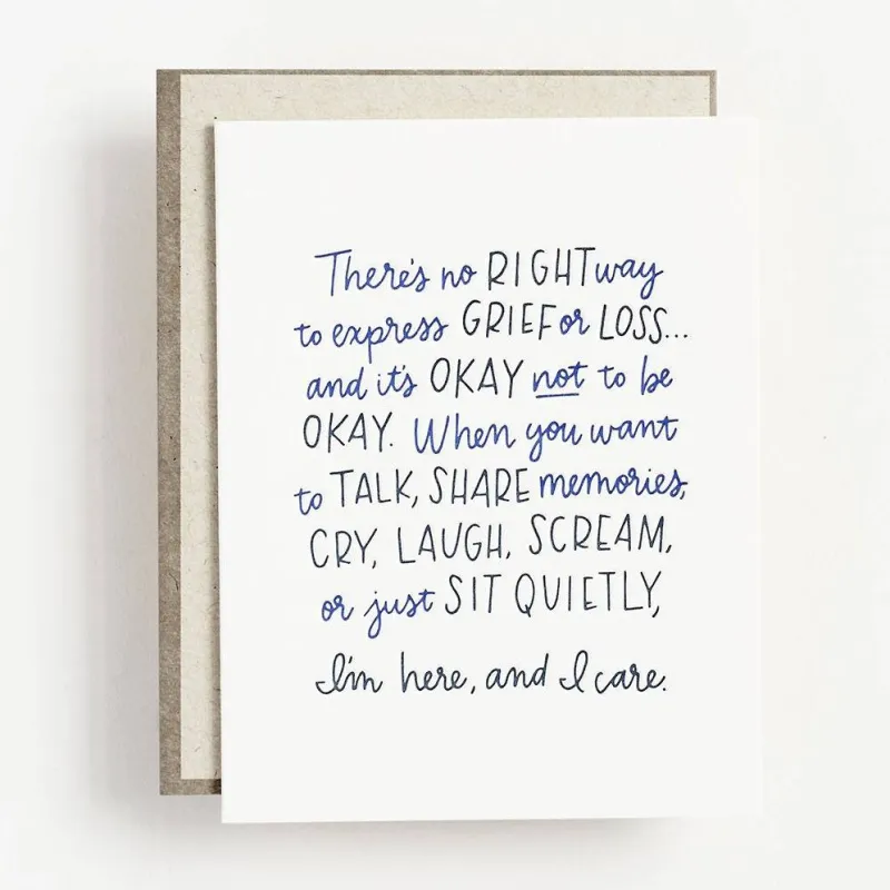 I'm Here and I Care Sympathy Card sold by Paper Source