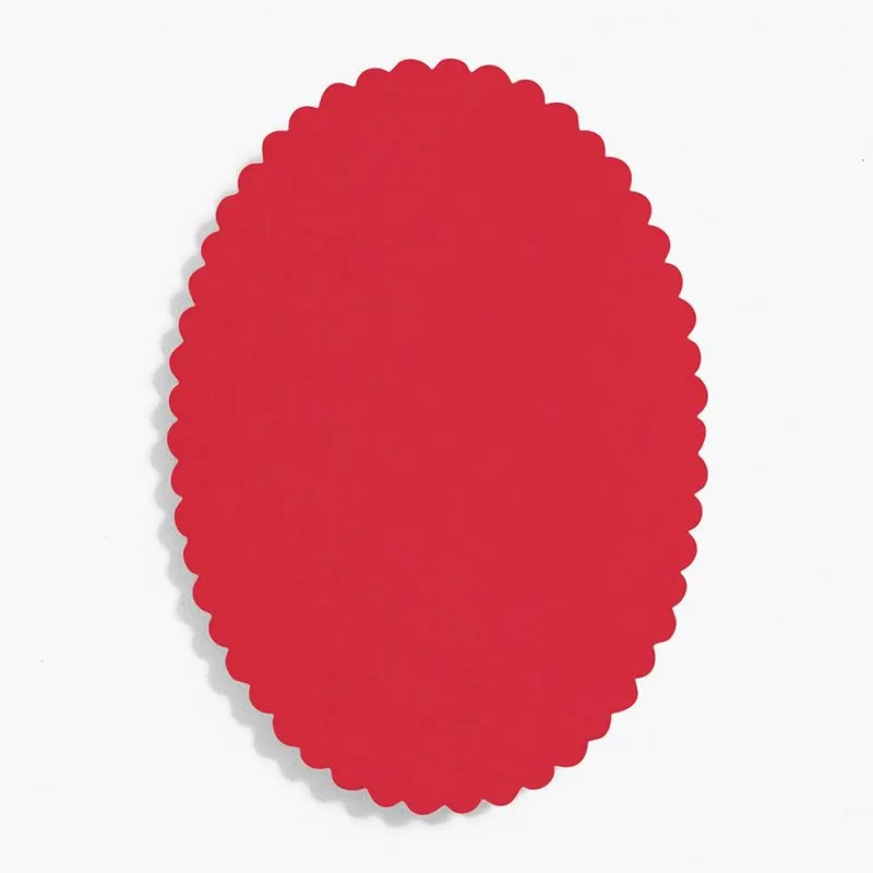 Scallop 4 Bar Red Oval Cards sold by Paper Source