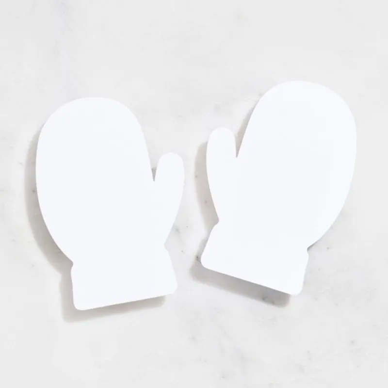 Pure White 4 Bar Mitten Shaped Cards sold by Paper Source