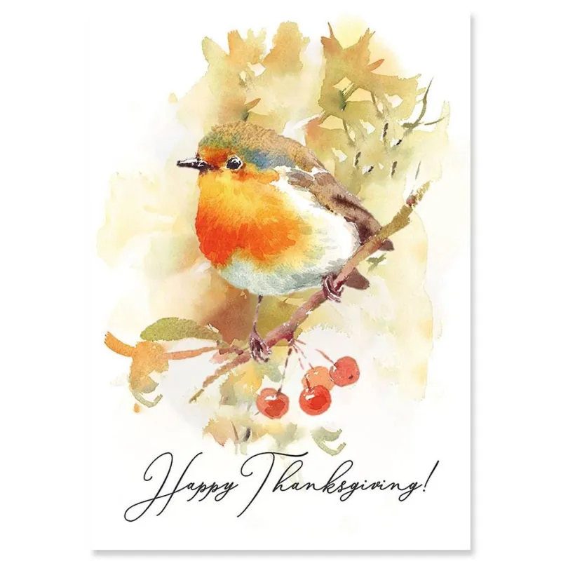 Bird on Branch Thanksgiving Card sold by Paper Source