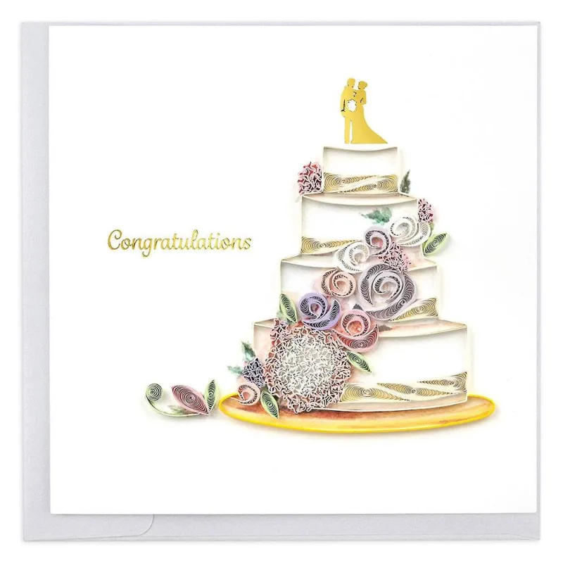 Quilled Floral Wedding Cake Greeting Card sold by Paper Source