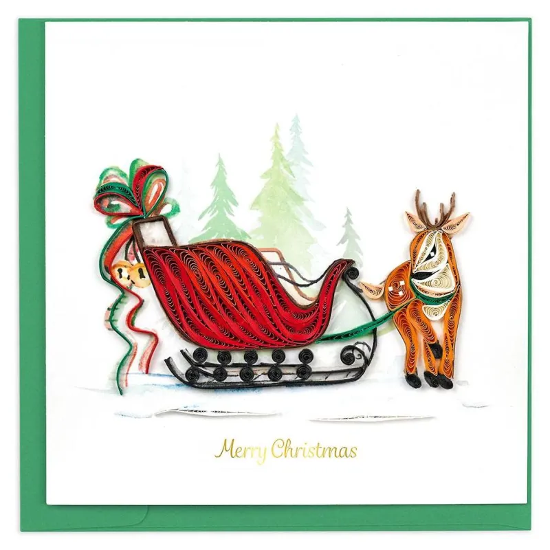 Quilling Sleigh Ride Holiday Card made by Paper Source