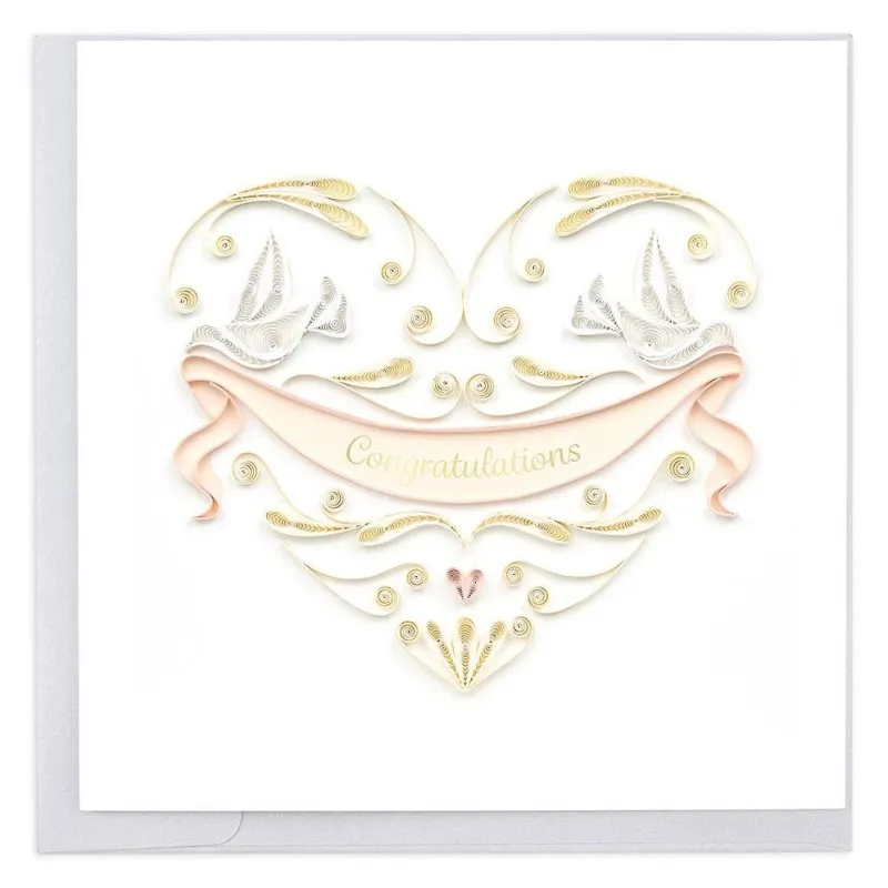 WED Quilling Wedding Doves Heart sold by Paper Source