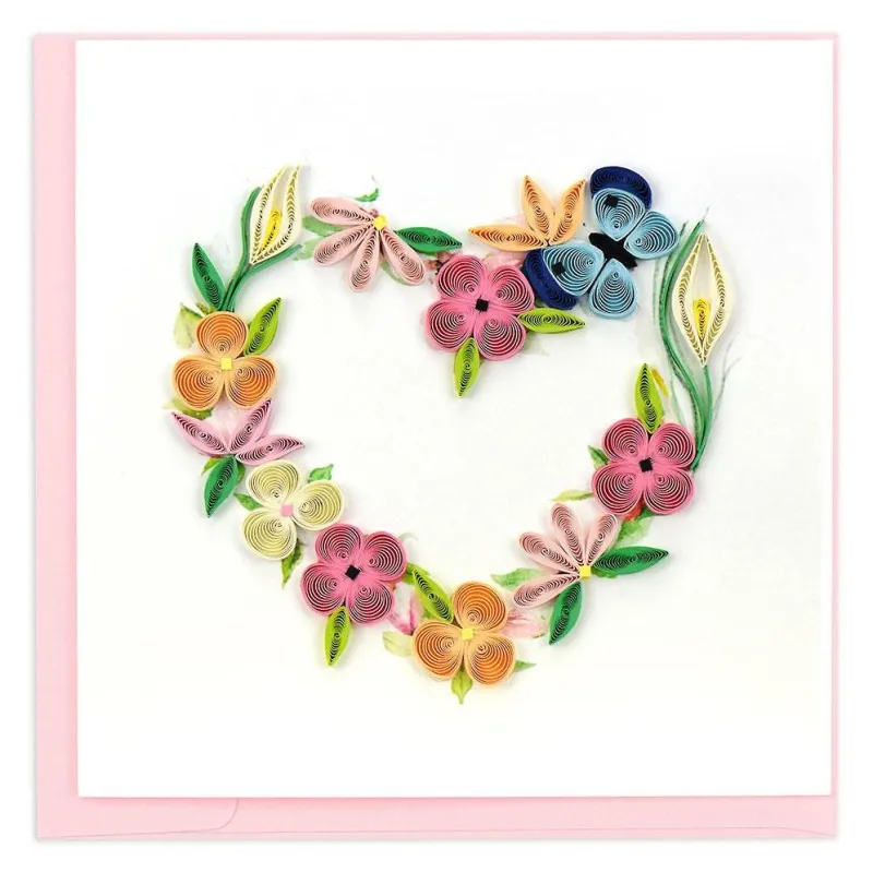 Quilling Floral Heart Wreath Love Card sold by Paper Source