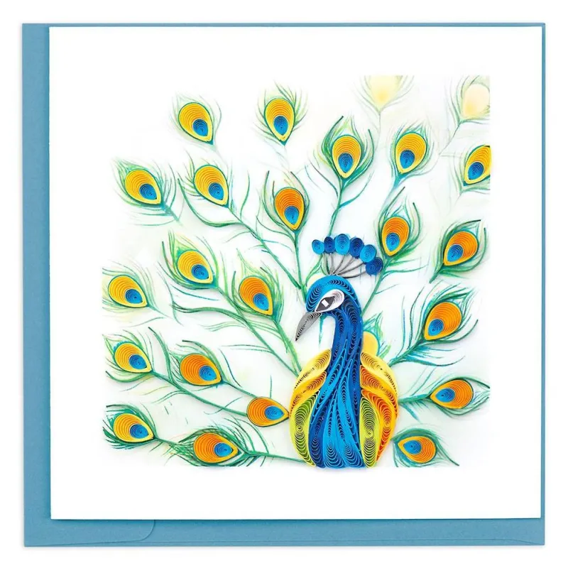 Quilling Peacock Feathers Greeting Card made by Paper Source