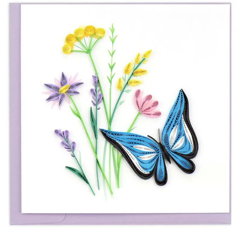 Quilling Butterfly & Wildflowers Greeting Card sold by Paper Source