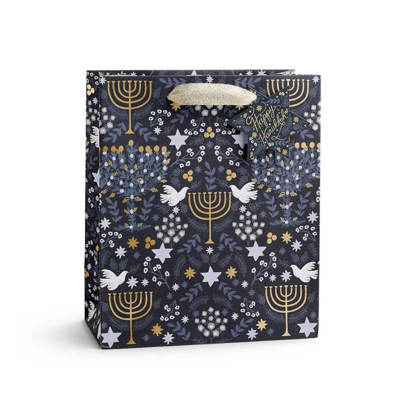 Rifle Paper Co. Hanukkah Floral Medium Gift Bag sold by Paper Source