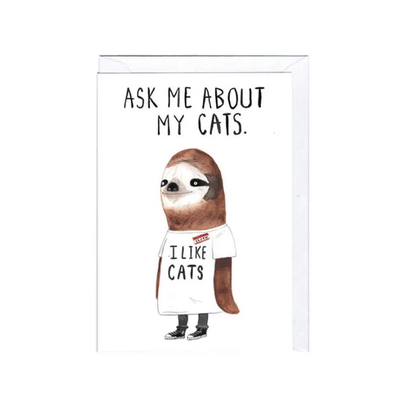 Ask Me About My Cats Card sold by Paper Source