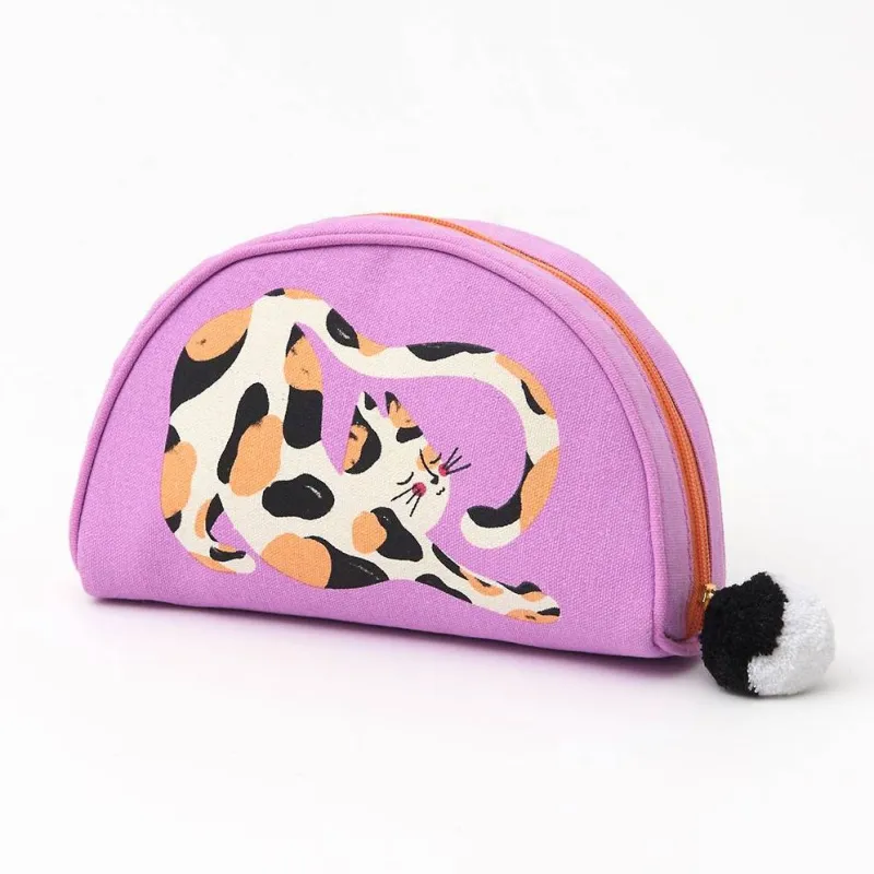 Stretching Cat Half Moon Pouch sold by Paper Source